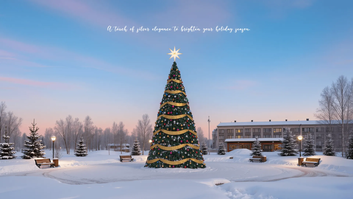 Outside Christmas Tree Background Template