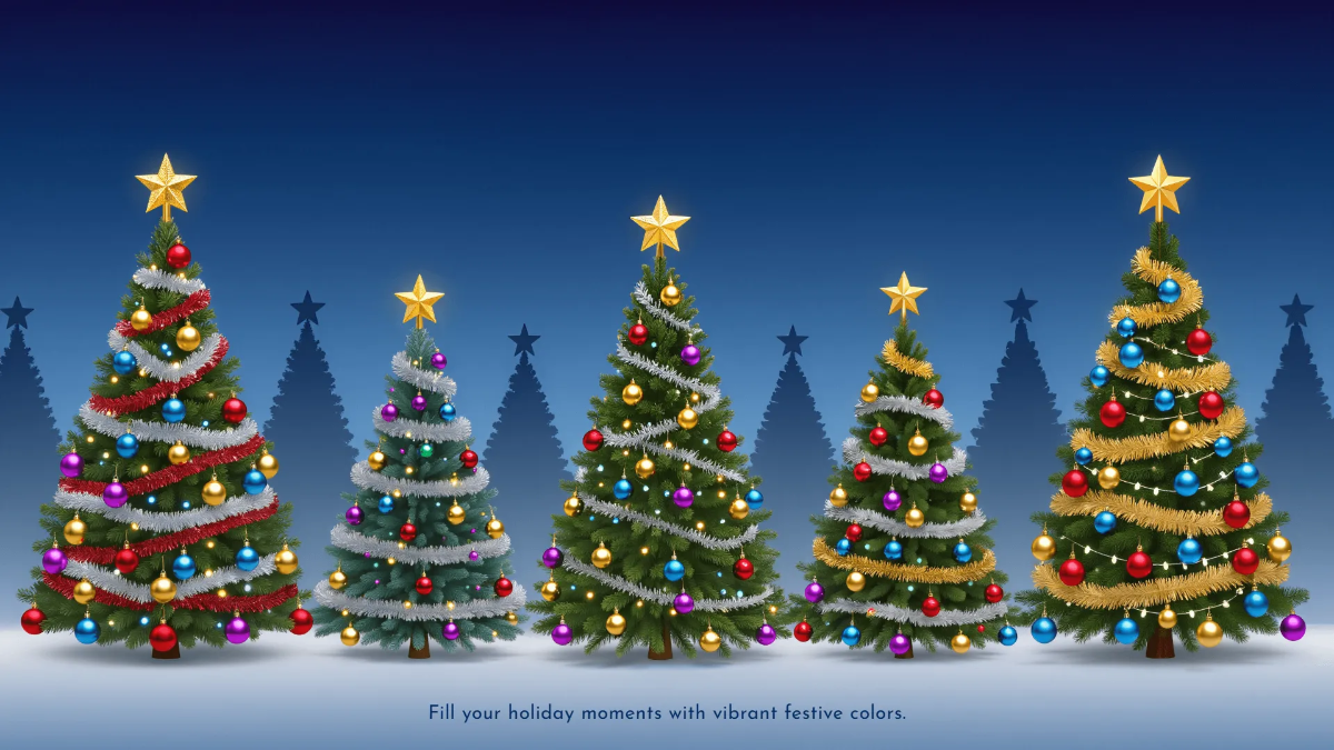 Colorful Christmas Tree Background Template