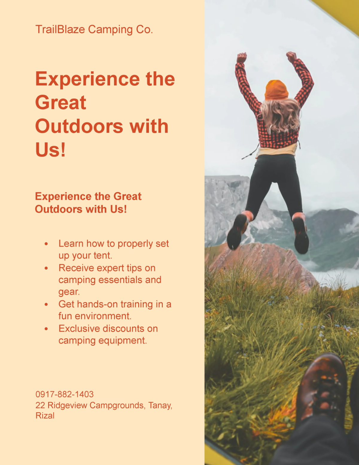 Free Tent Setup Camping Flyer Template to Edit Online