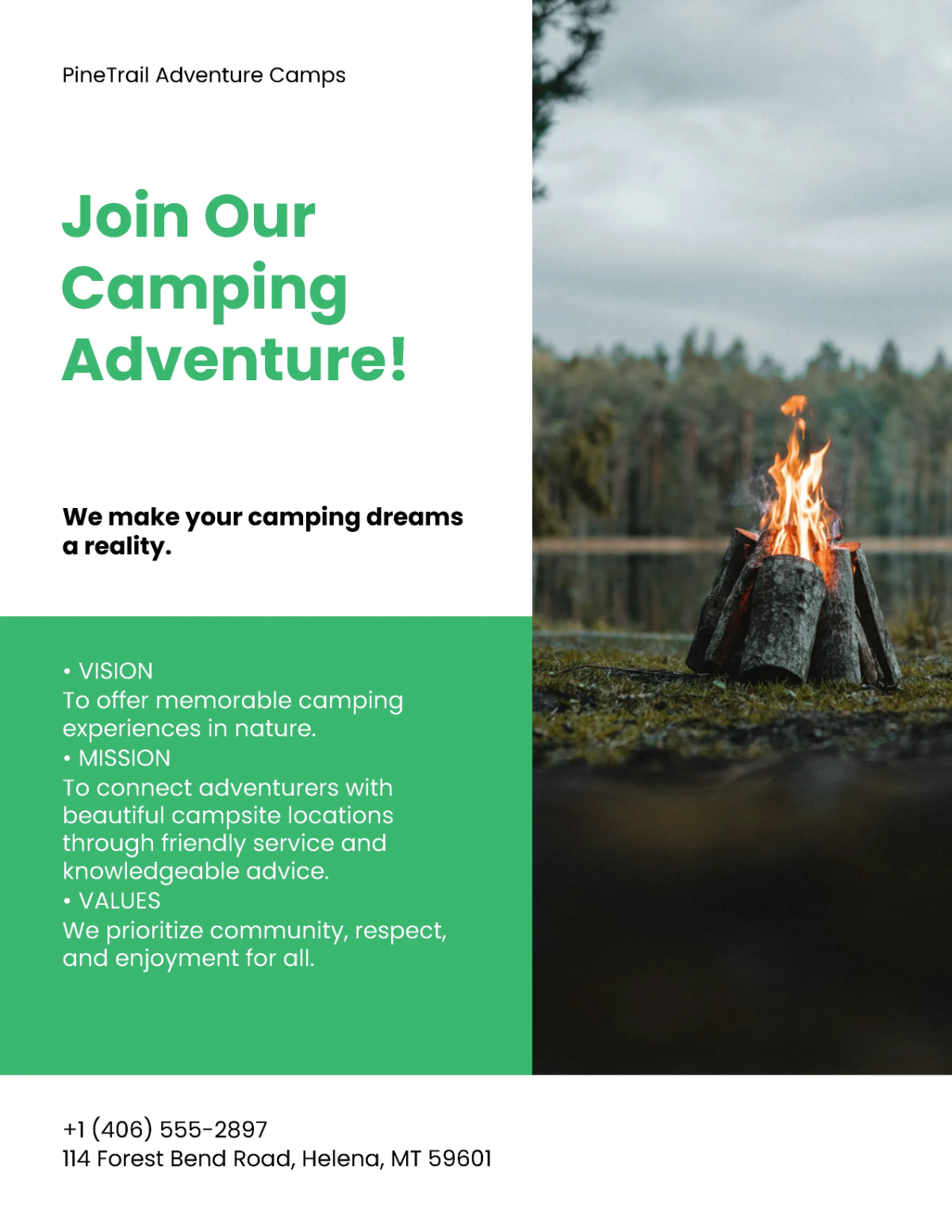 Free Blank Event Camping Flyer Template to Edit Online