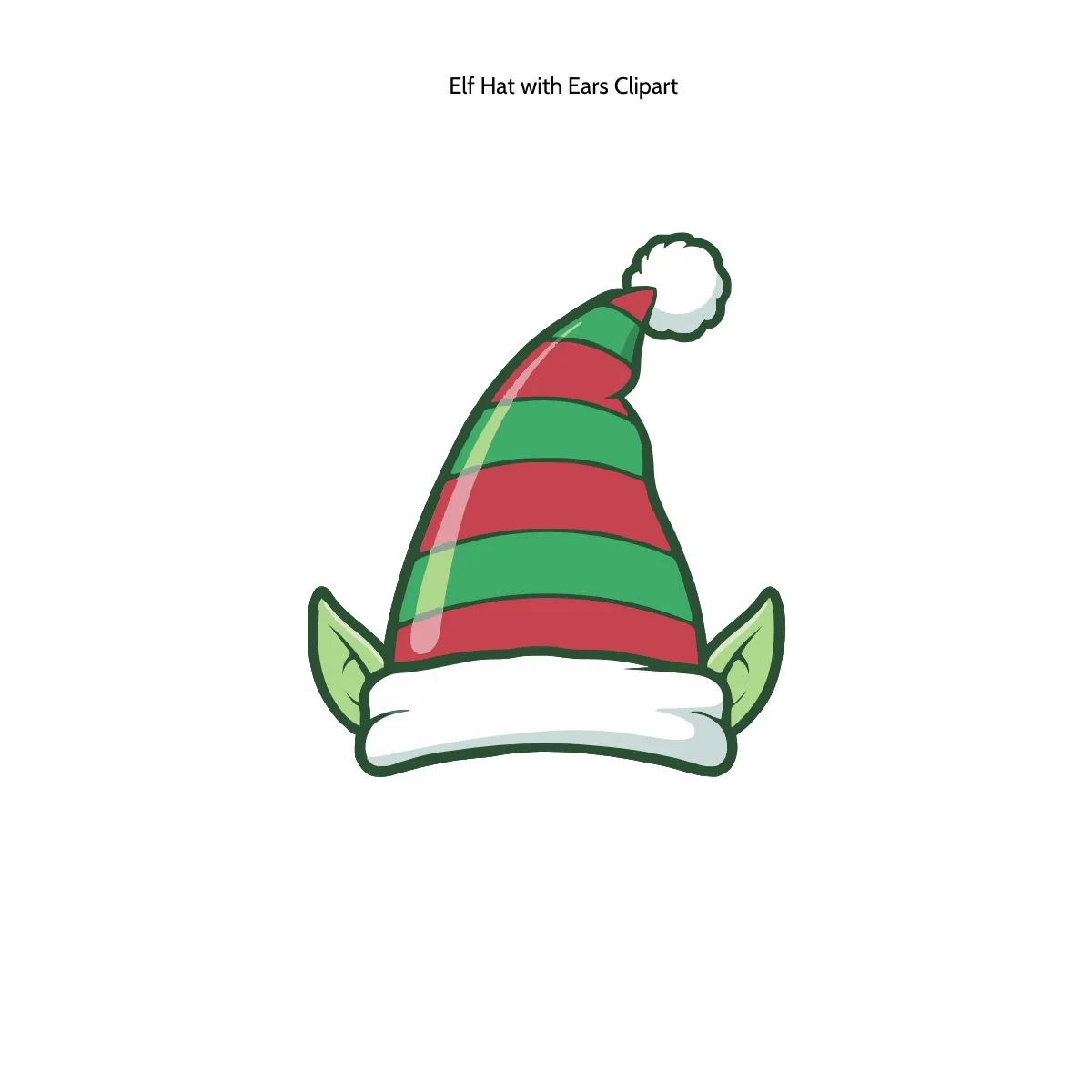 Elf Hat with Ears Clipart