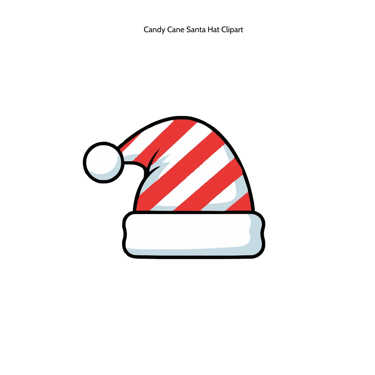 Candy Cane Santa Hat Clipart