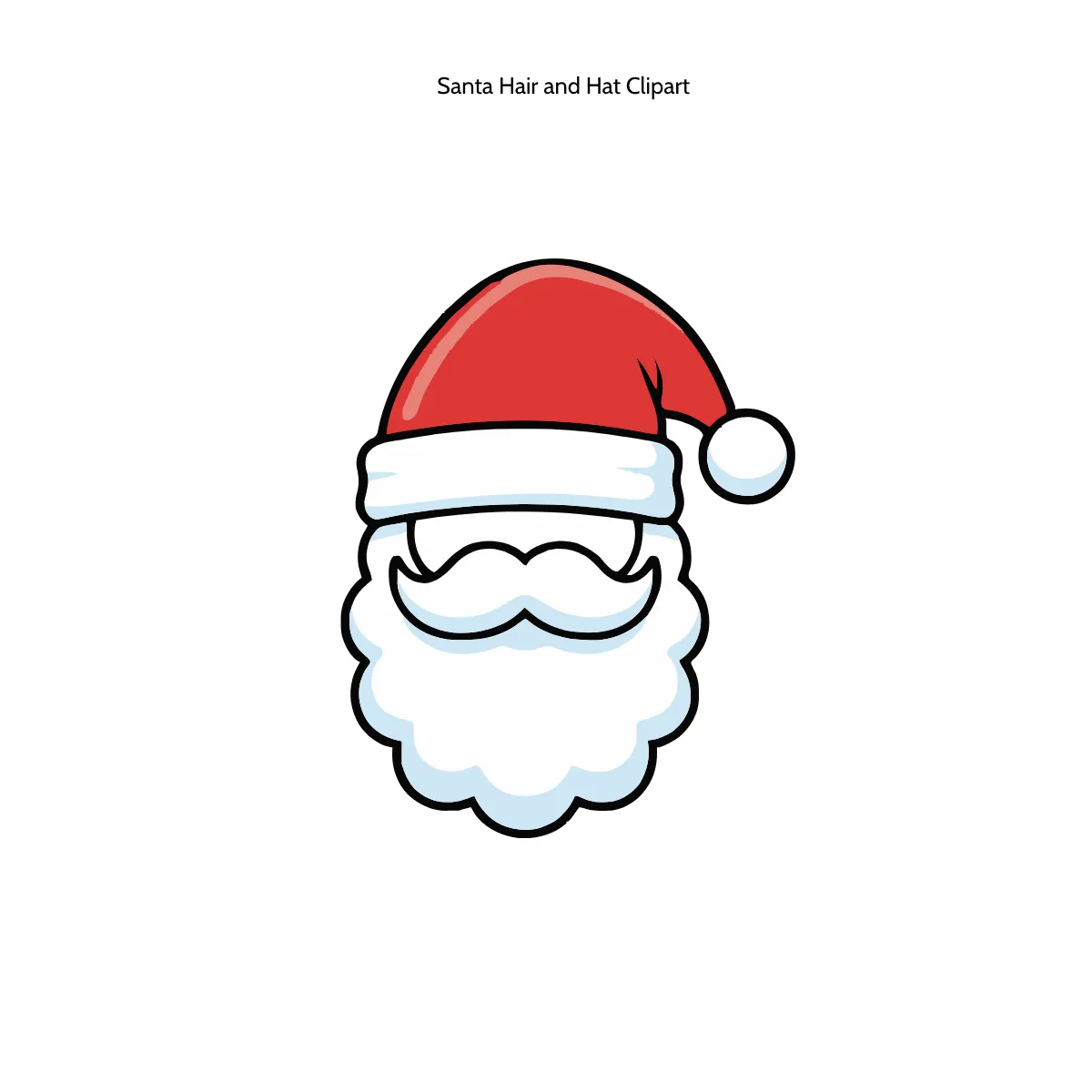 Santa Hair and Hat Clipart