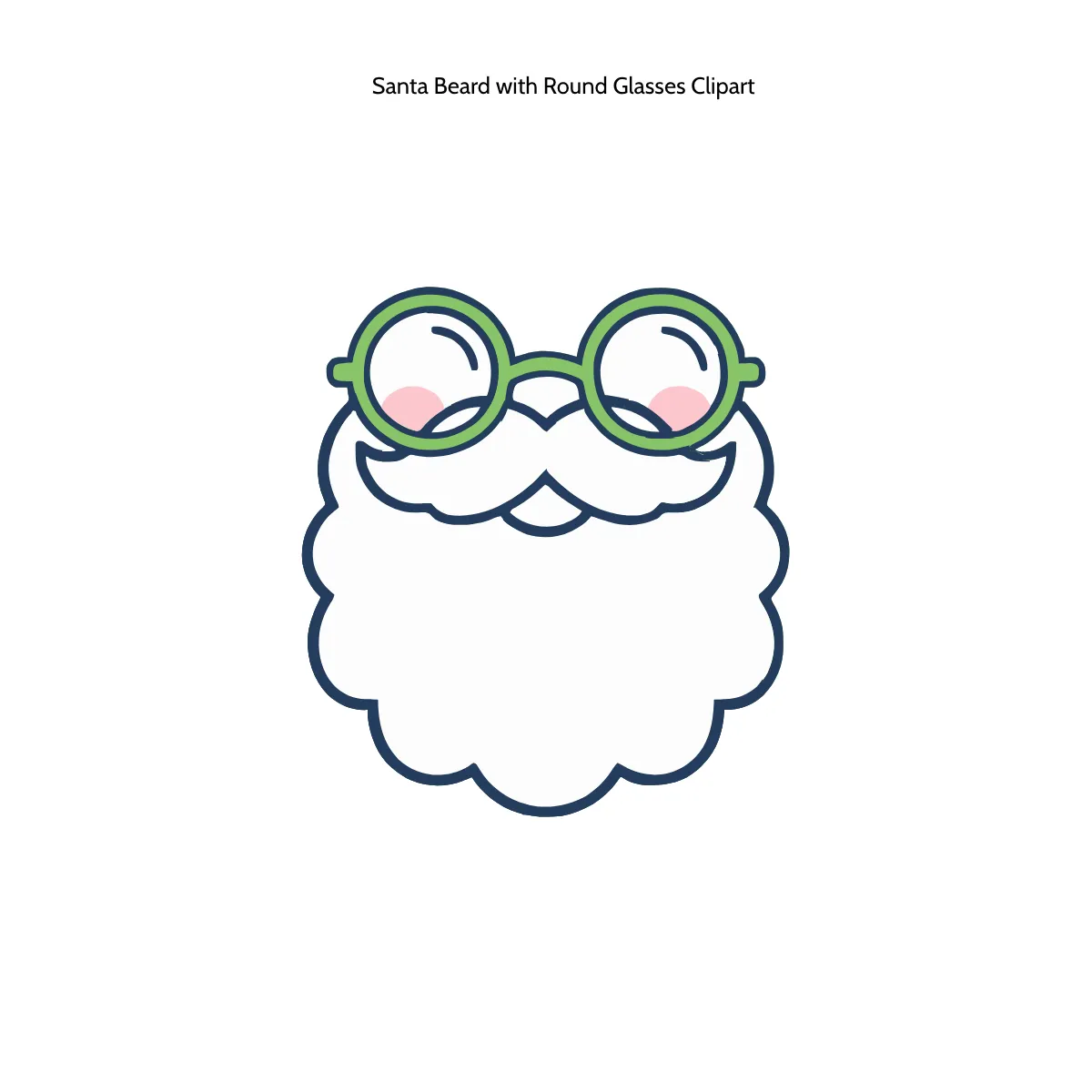 Free Santa Beard with Round Glasses Clipart Template to Edit Online