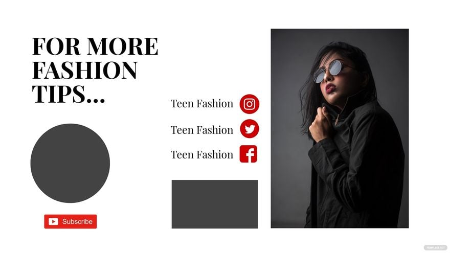 Fashion Youtube End Screen Template