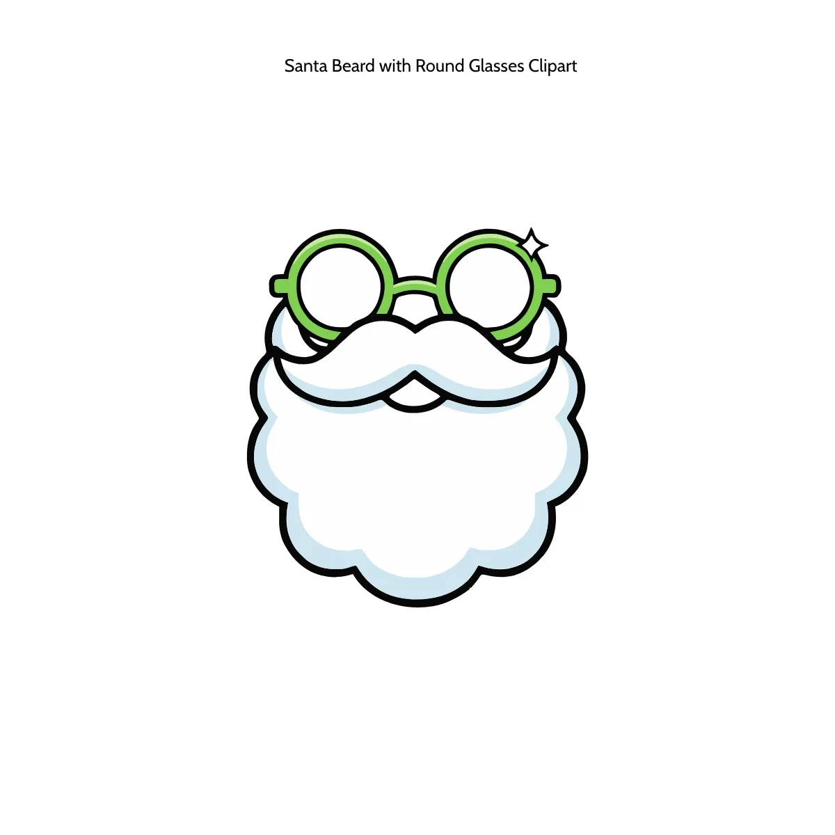 Santa Beard with Round Glasses Clipart