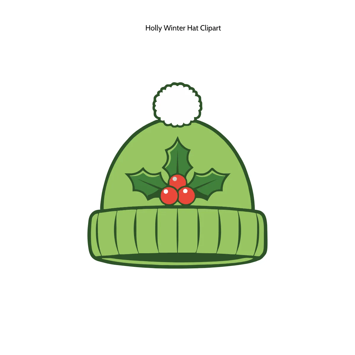 Holly Winter Hat Clipart