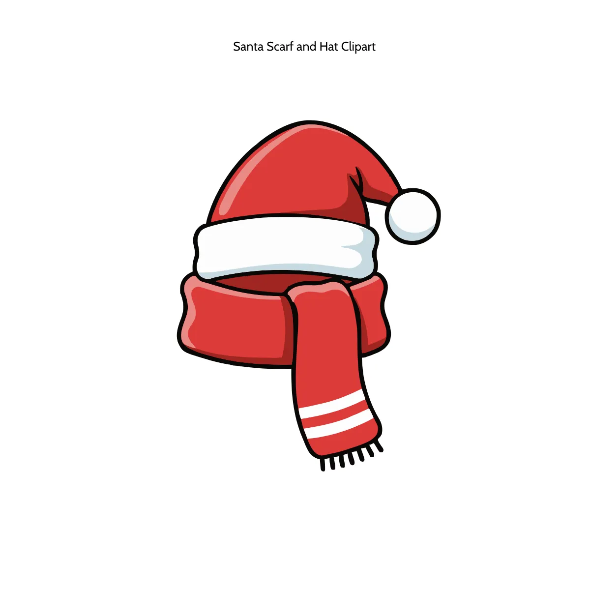 Free Santa Scarf and Hat Clipart Template to Edit Online