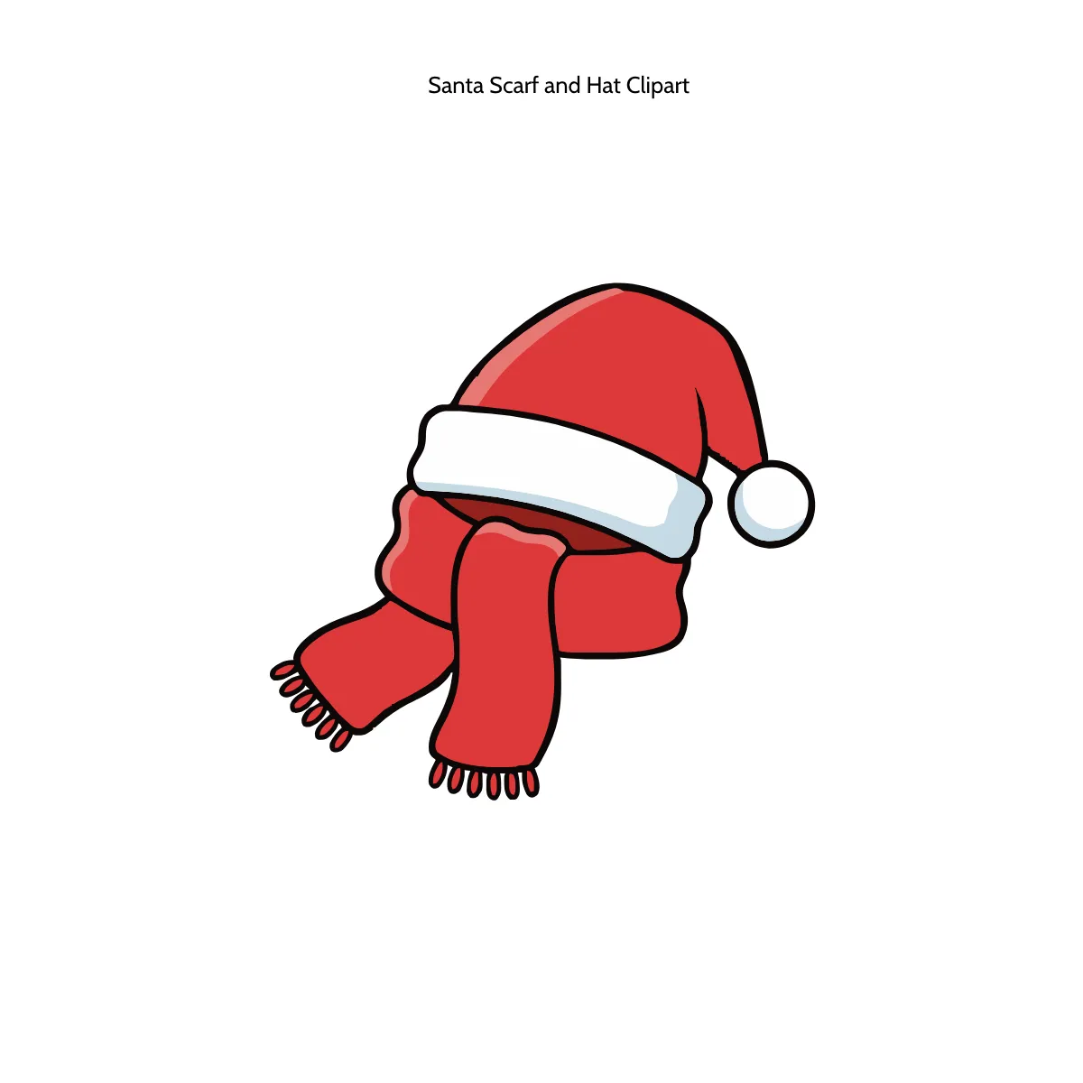 Santa Scarf and Hat Clipart