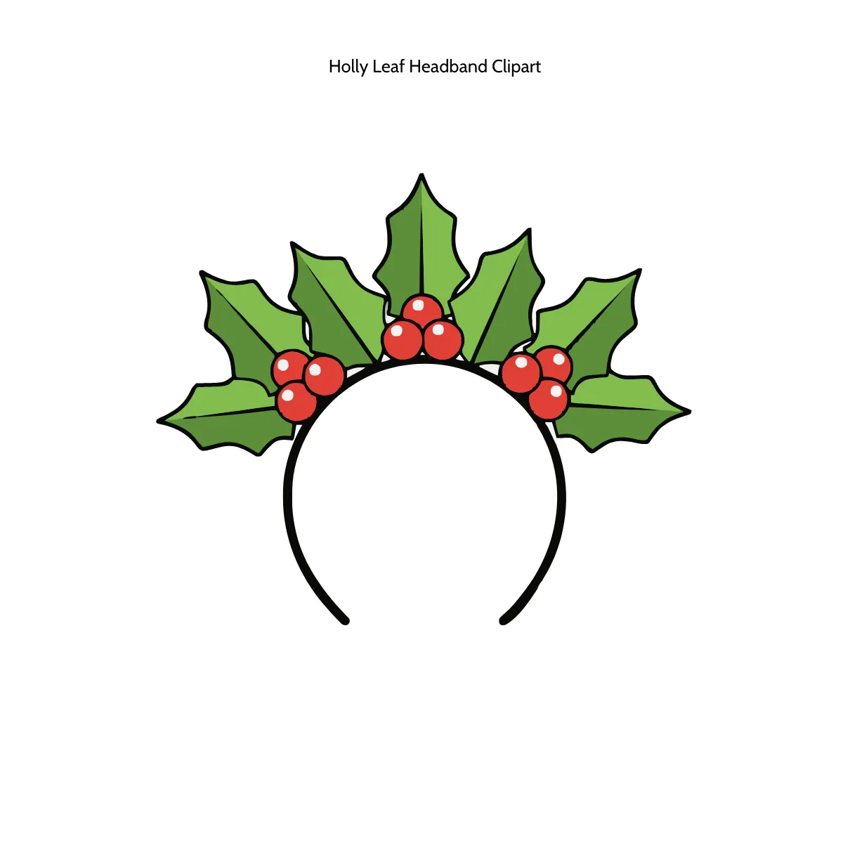 Free Holly Leaf Headband Clipart Template to Edit Online