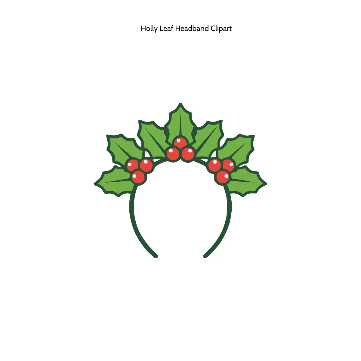 Holly Leaf Headband Clipart