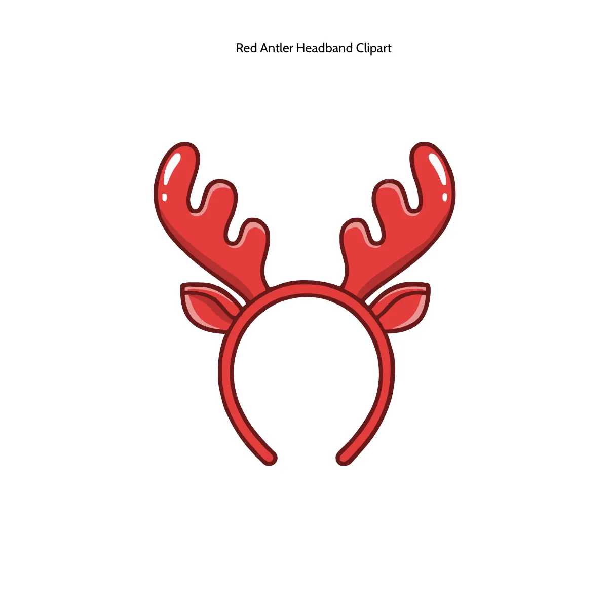 Red Antler Headband Clipart
