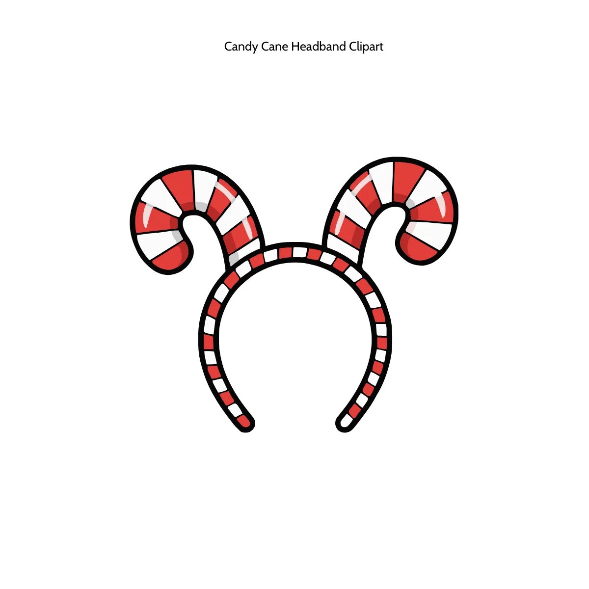 Free Candy Cane Headband Clipart Template to Edit Online