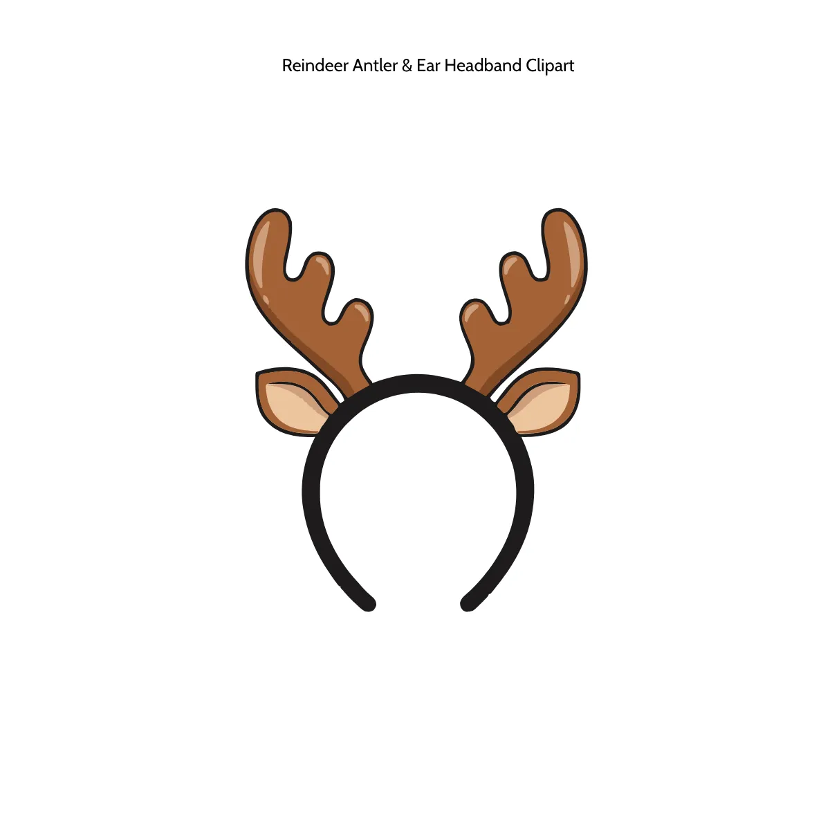 Free Reindeer Antler & Ear Headband Clipart Template to Edit Online