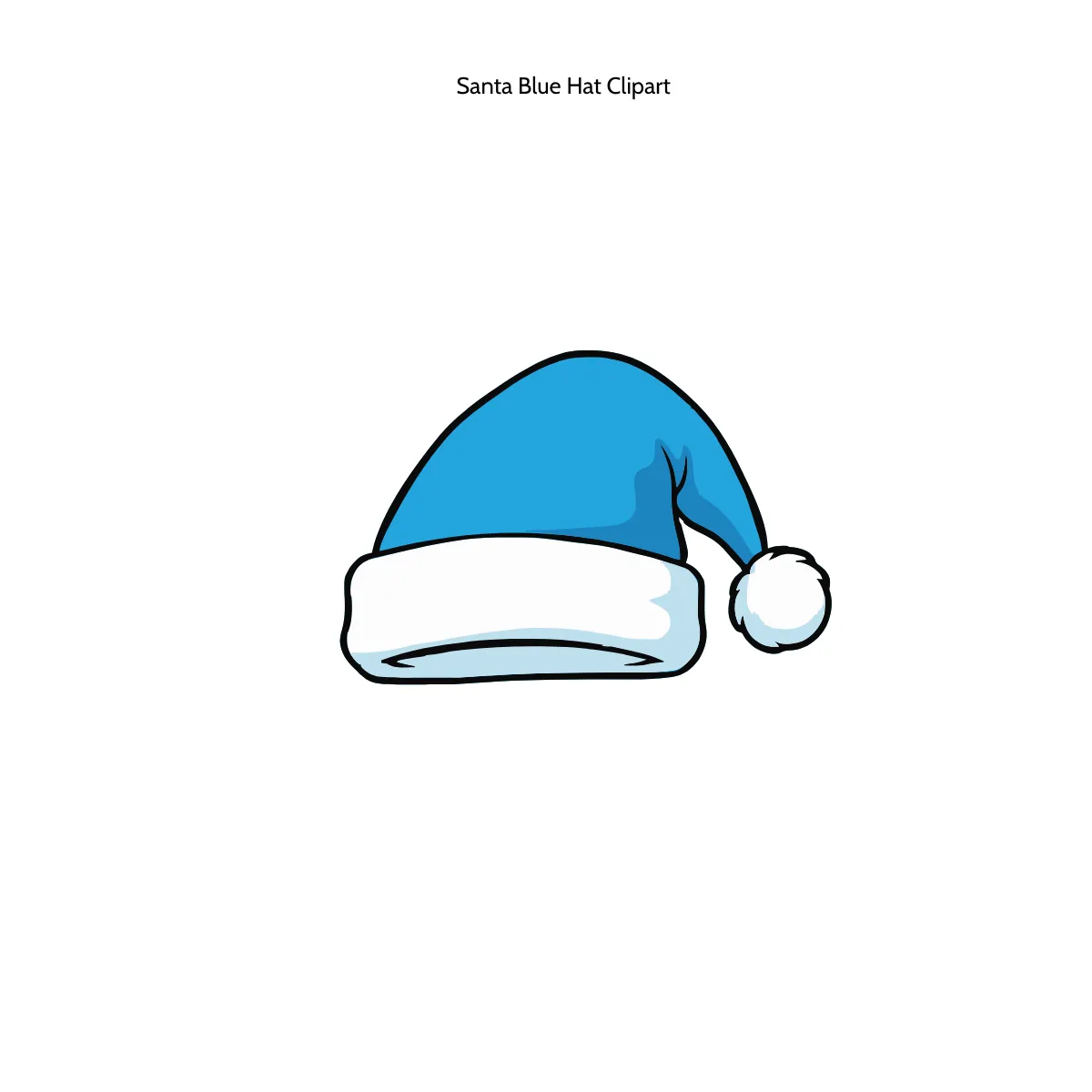 Santa Blue Hat Clipart