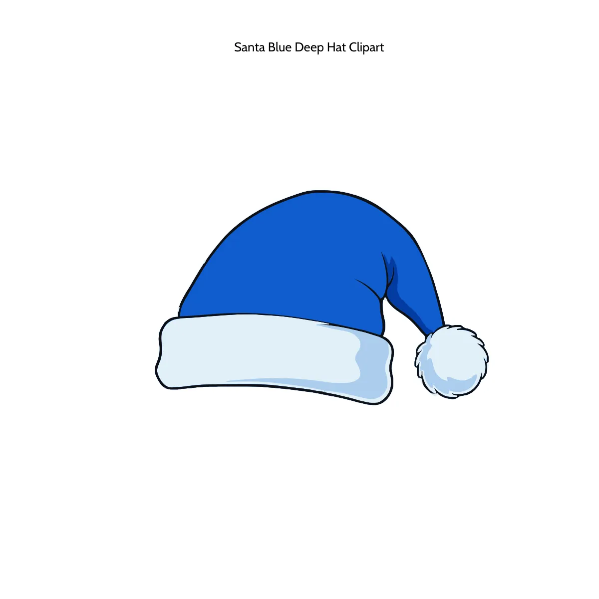 Santa Blue Deep Hat Clipart
