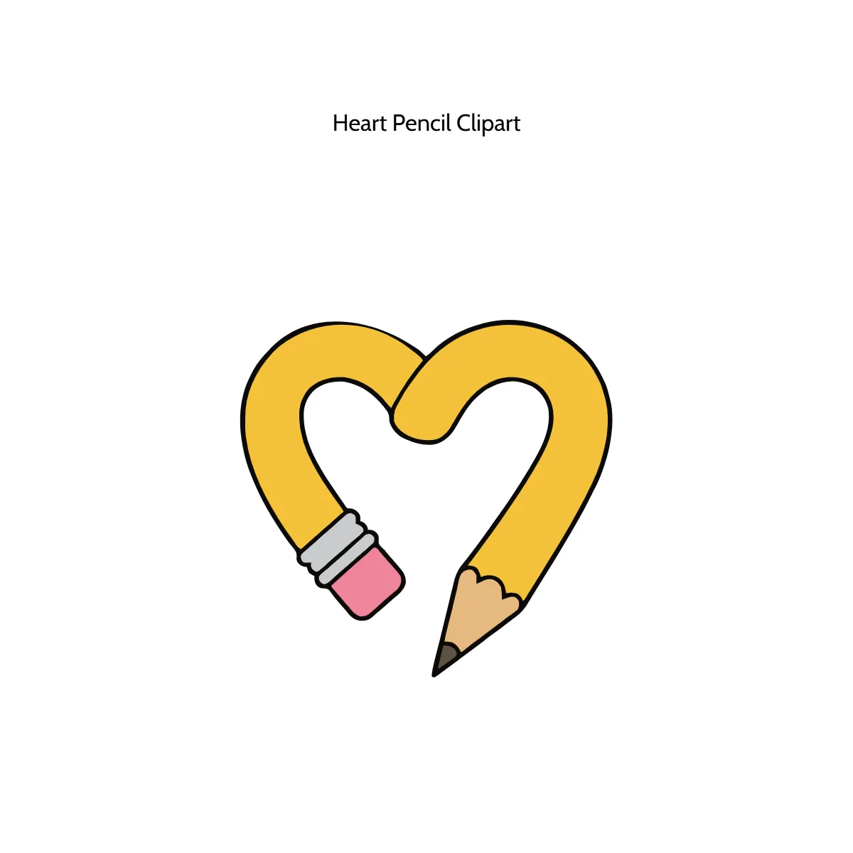 Free Heart Pencil Vector Clipart (PNG, SVG) to Edit Online