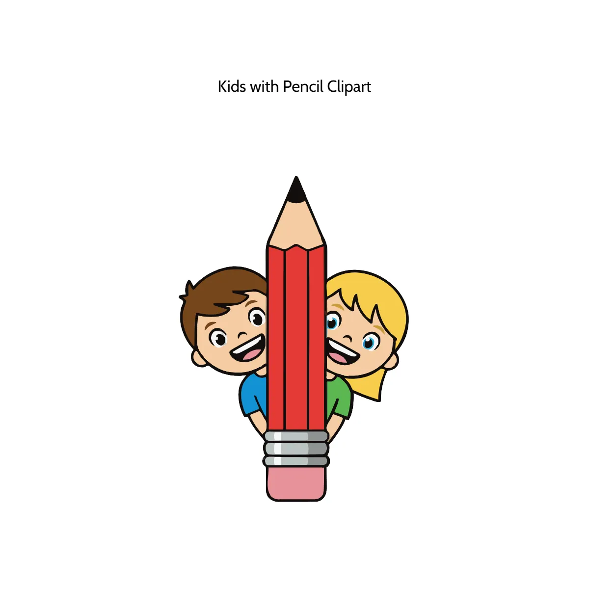 Free Kids with Pencil Vector Clipart (PNG, SVG) to Edit Online