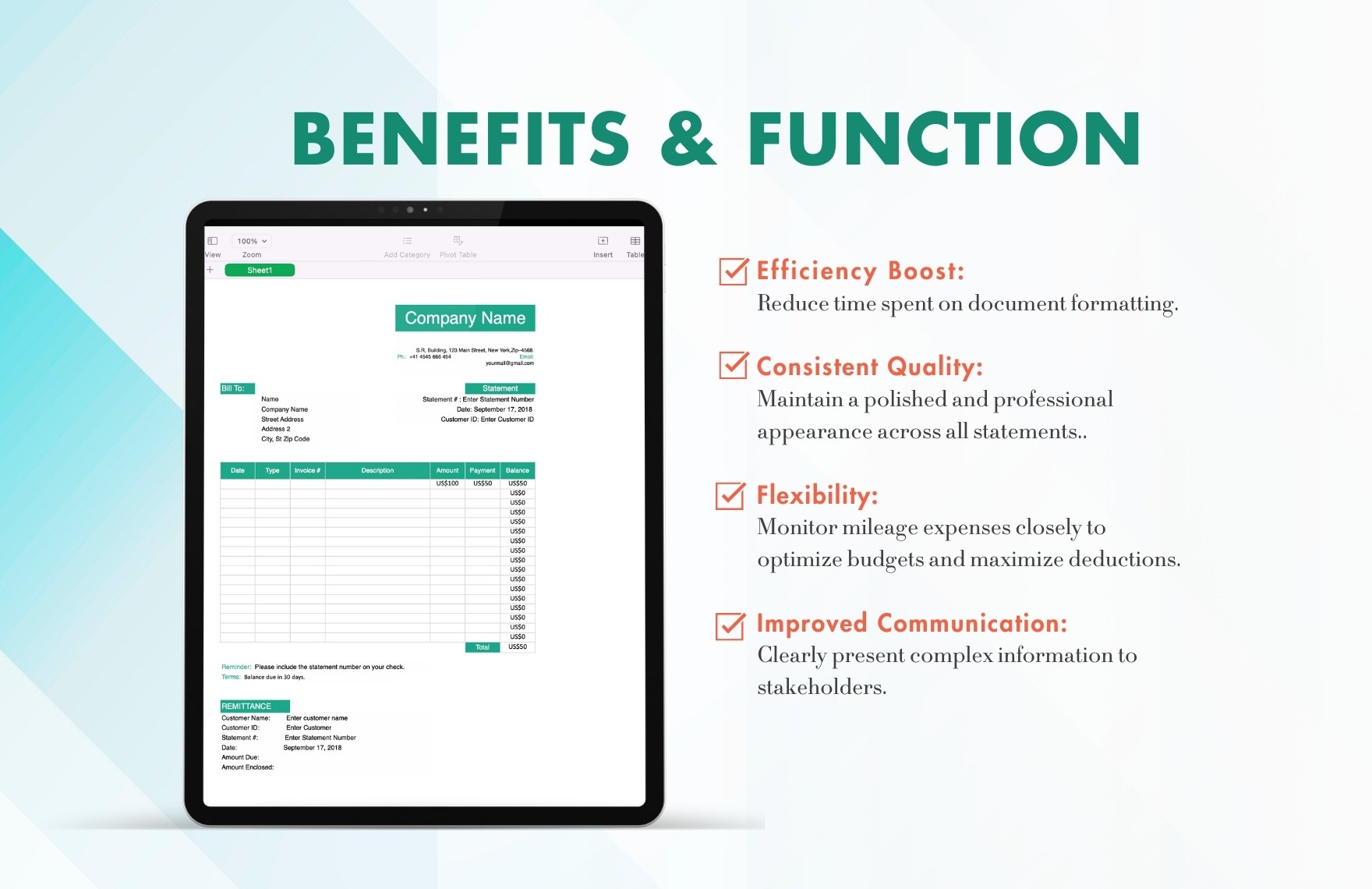 Sample Statement Template