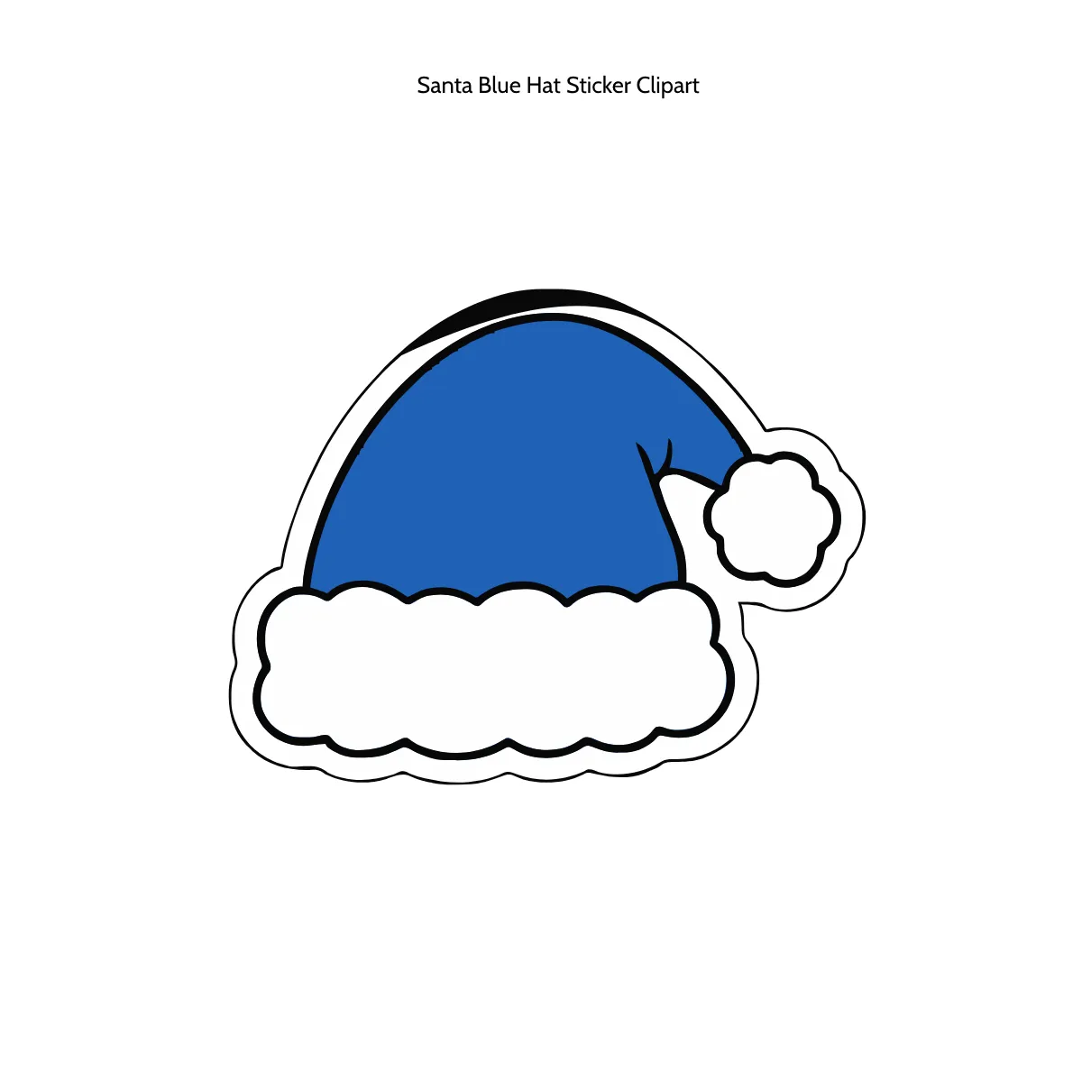 Free Santa Blue Hat Sticker Clipart Template to Edit Online