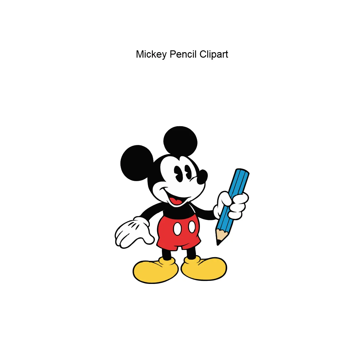 Free Mickey Pencil Vector Clipart (PNG, SVG) to Edit Online