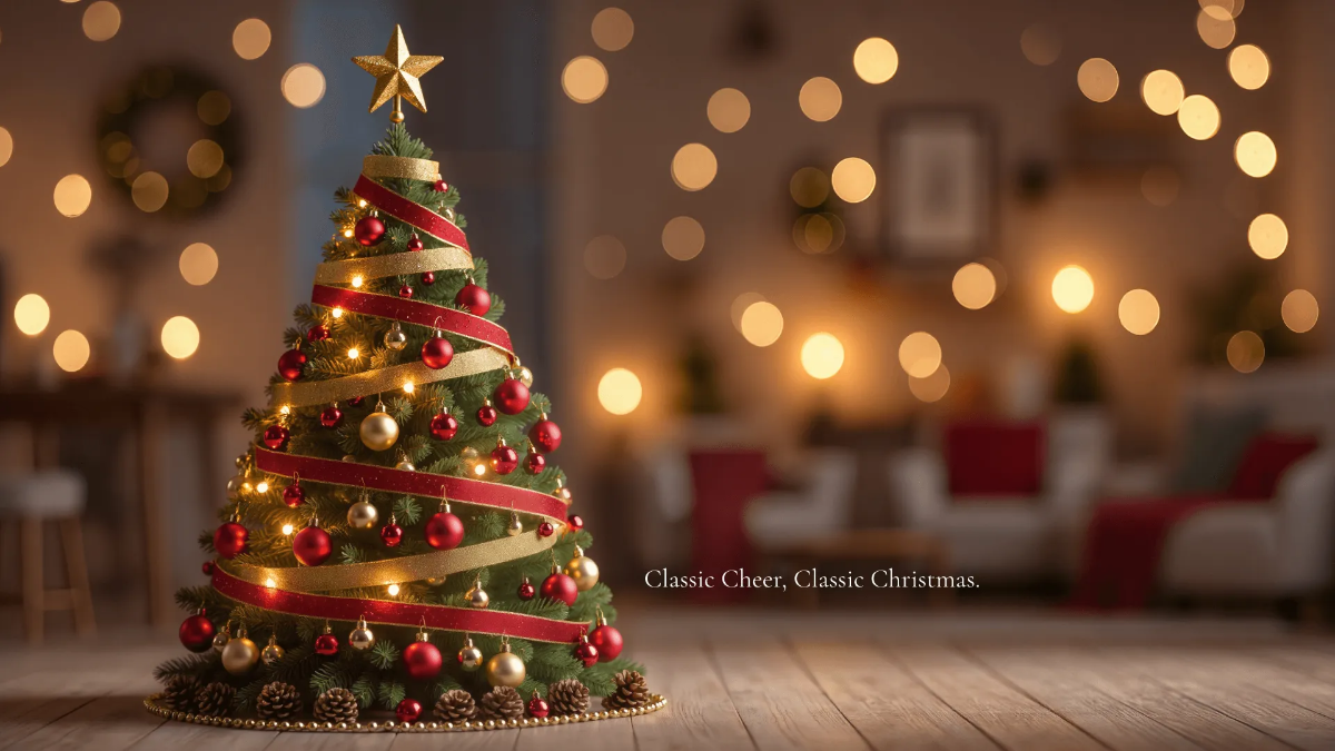 Free Classic Christmas Tree Background Template to Edit Online
