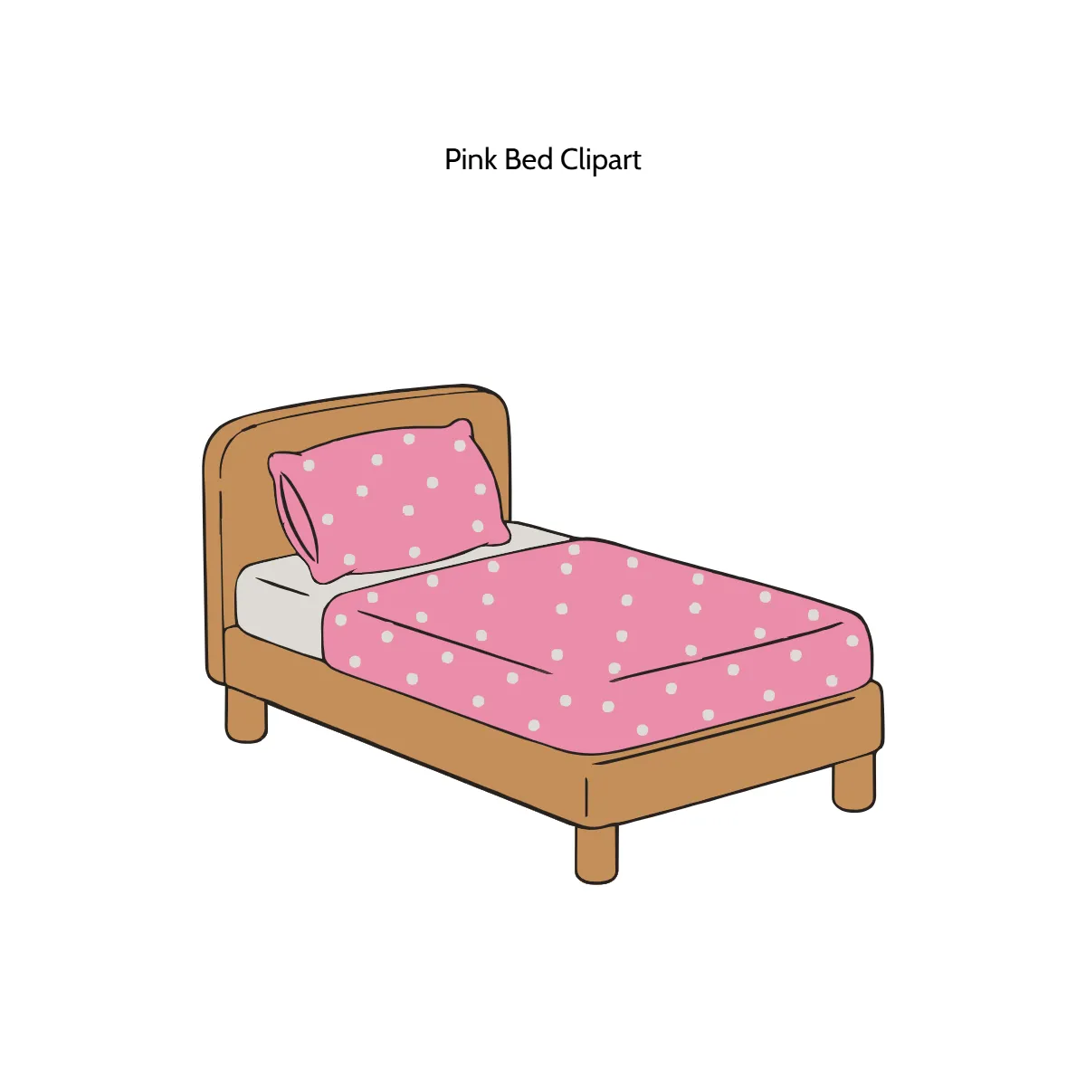 Free Pink Bed Vector Clipart (PNG, SVG) to Edit Online