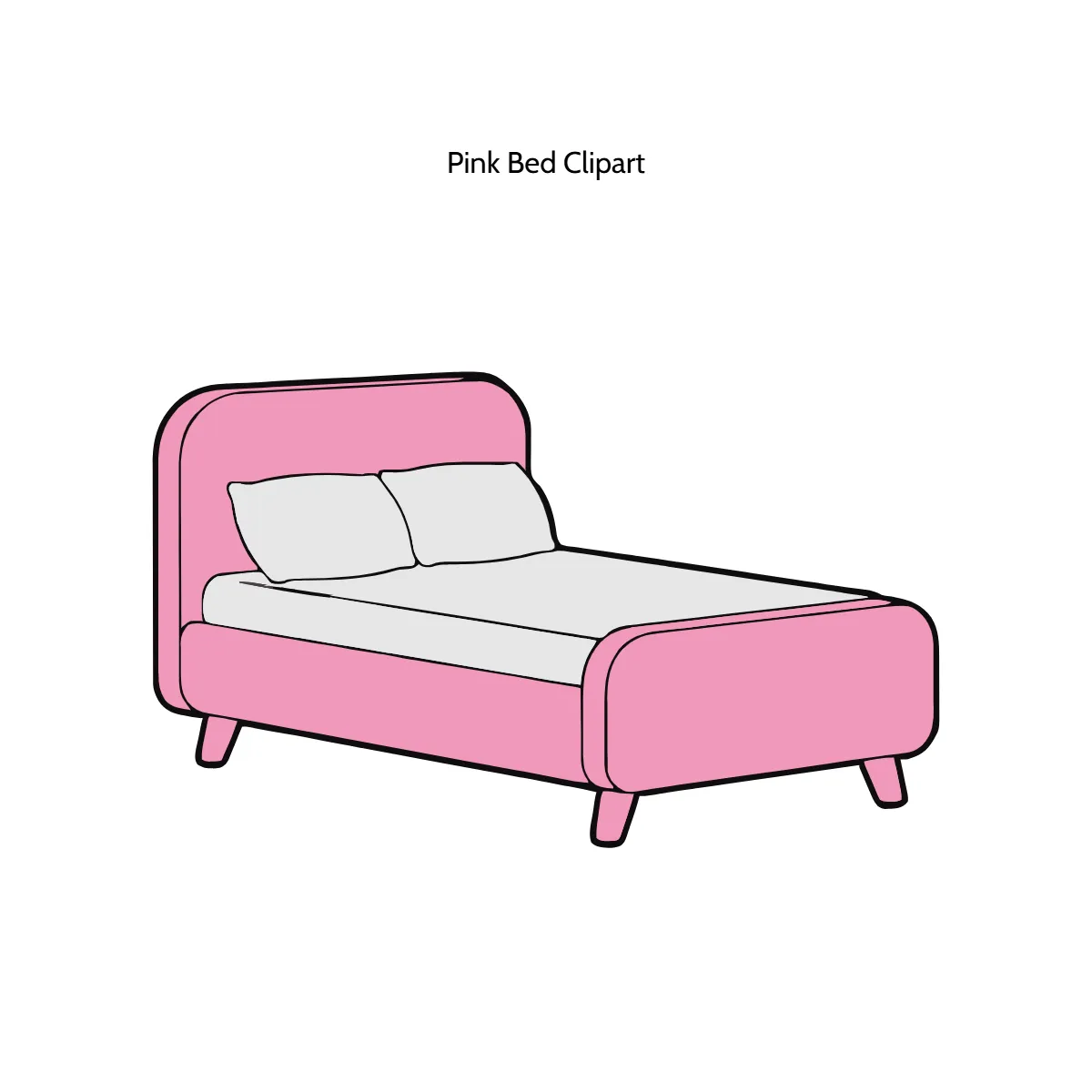 Free Pink Bed Vector Clipart (PNG, SVG) to Edit Online