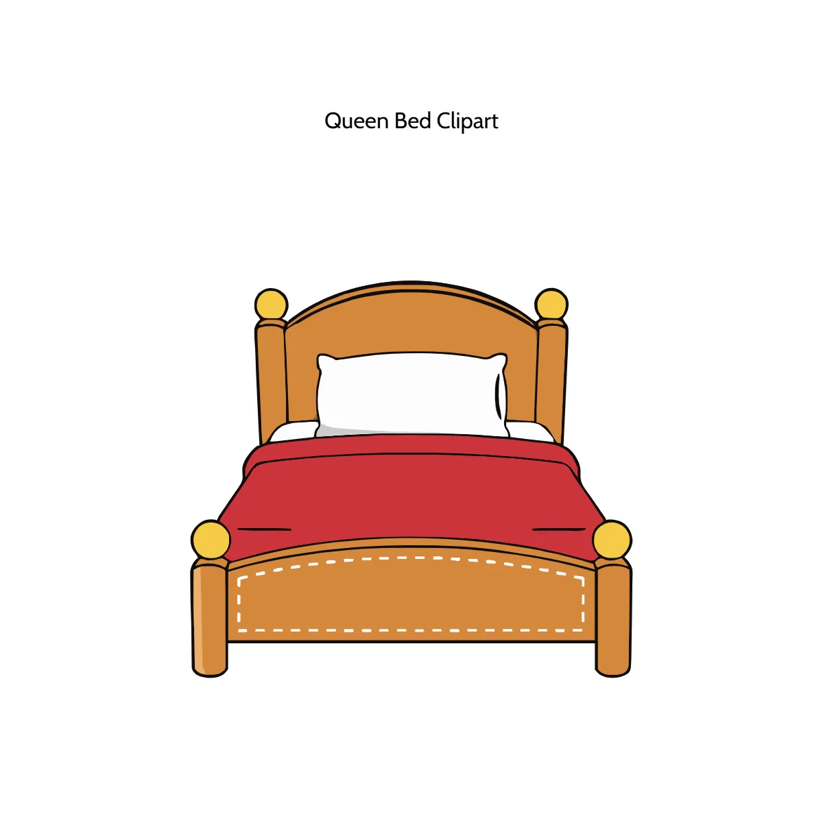 Free Queen Bed Vector Clipart (PNG, SVG) to Edit Online