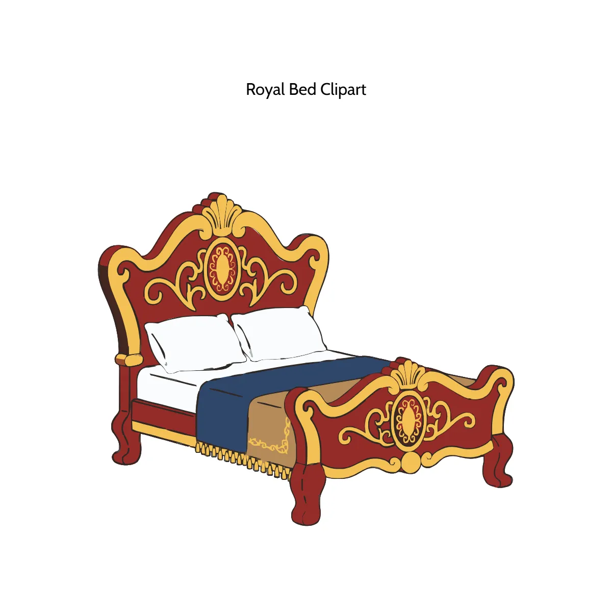 Free Royal Bed Vector Clipart (PNG, SVG) to Edit Online