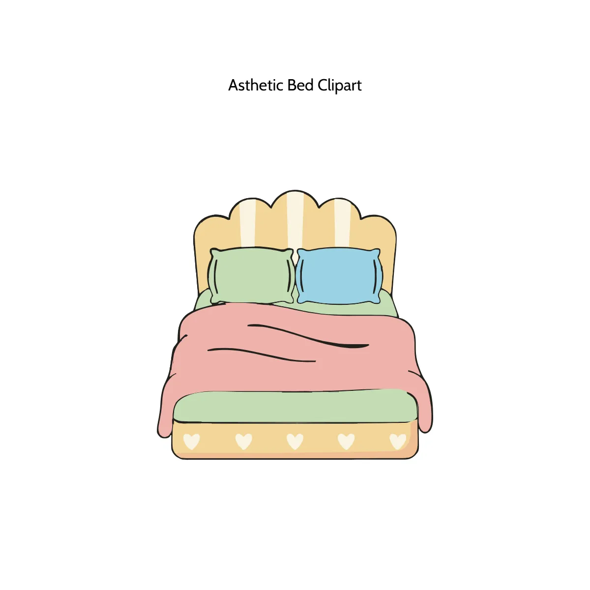 Free Aesthetic Bed Vector Clipart (PNG, SVG) to Edit Online