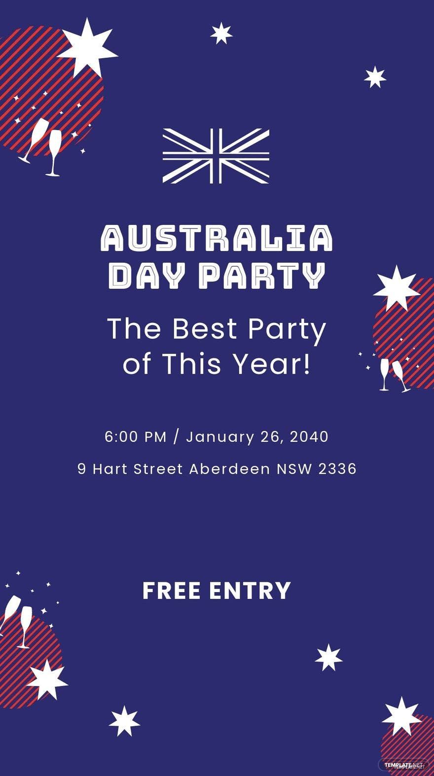 Free Australia Day Party Whatsapp Post Template