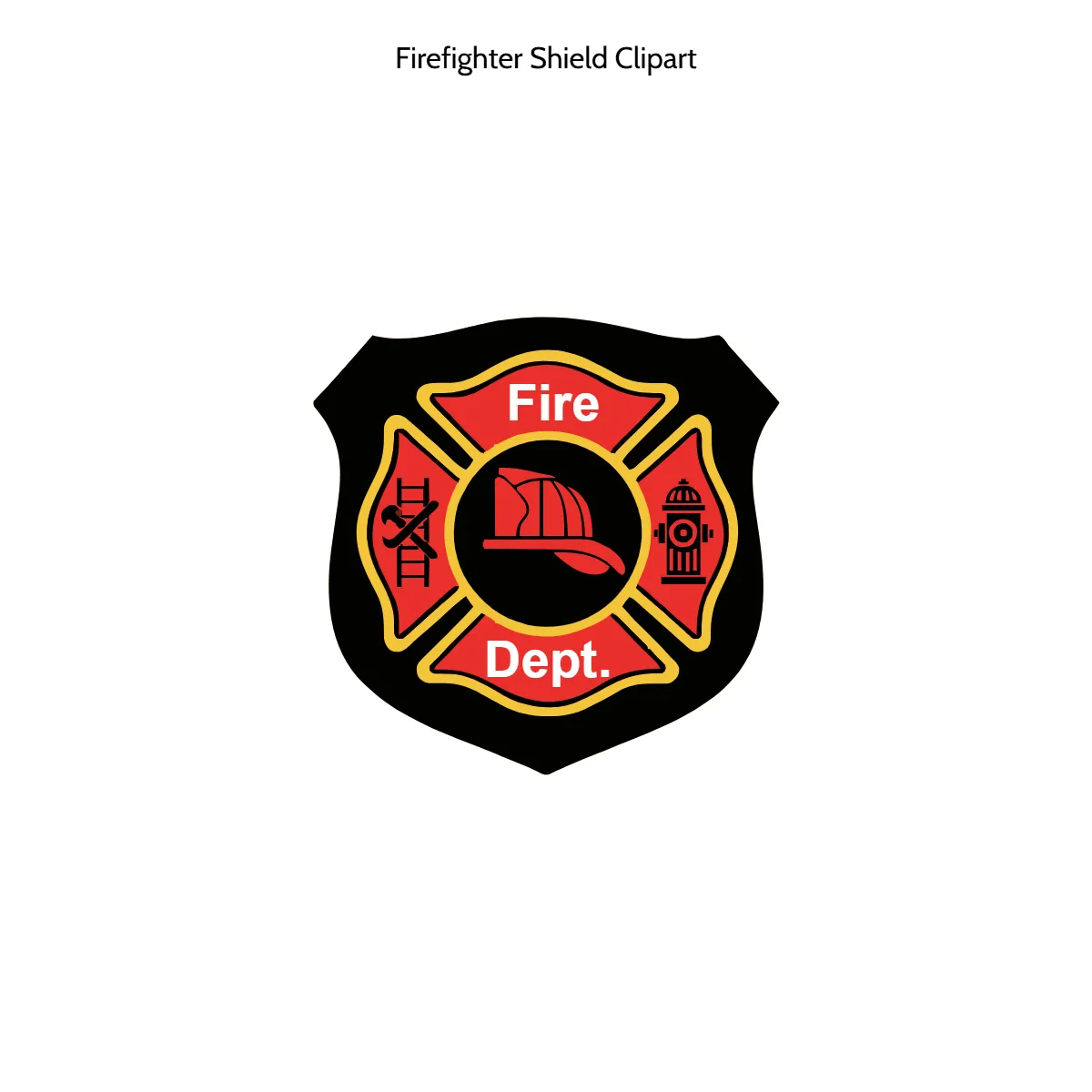 Free Firefighter Shield Vector Clipart (PNG, SVG) to Edit Online
