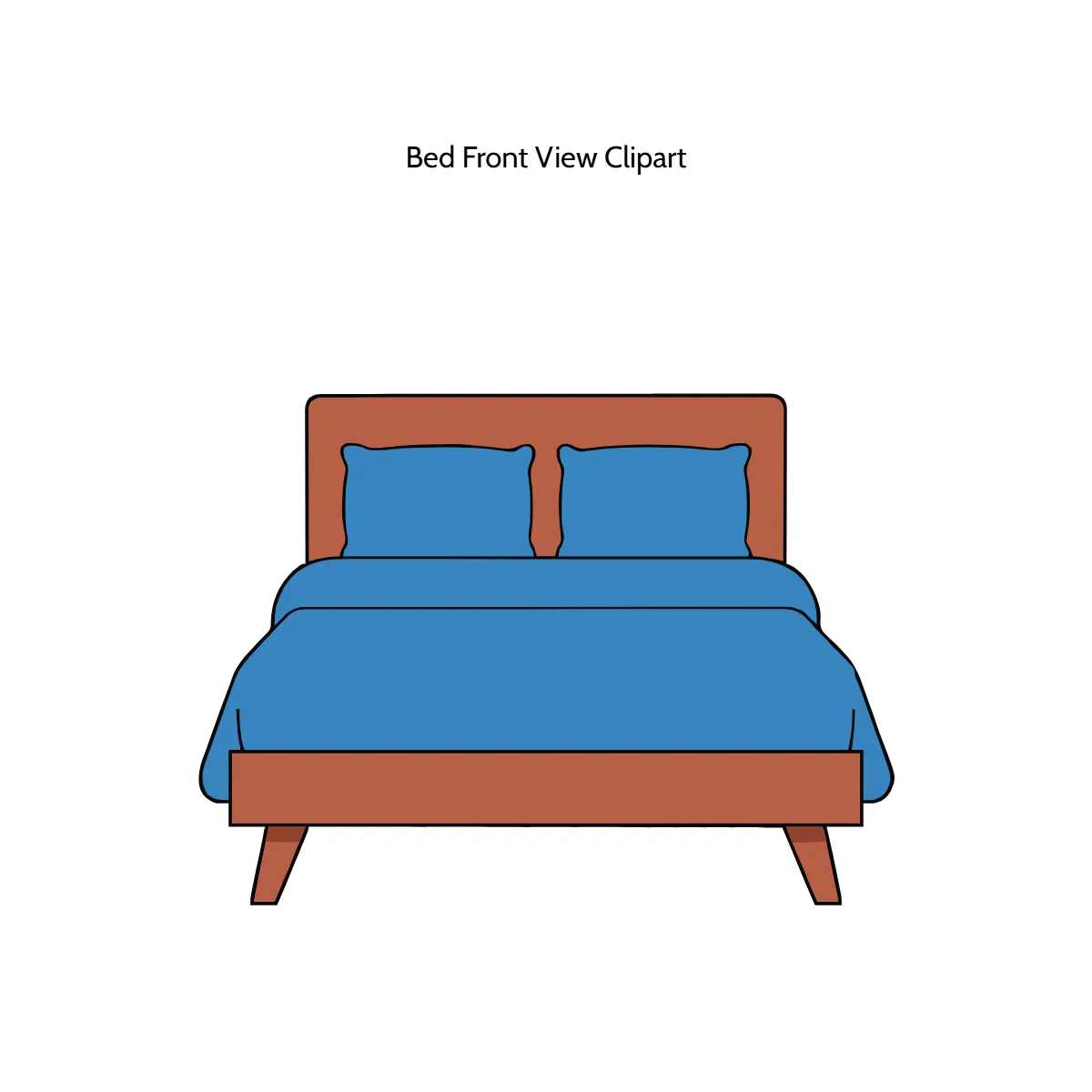 Free Bed Front View Vector Clipart (PNG, SVG) to Edit Online