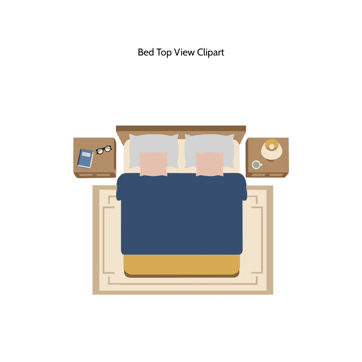 Free Bed Top View Vector Clipart (PNG, SVG) to Edit Online