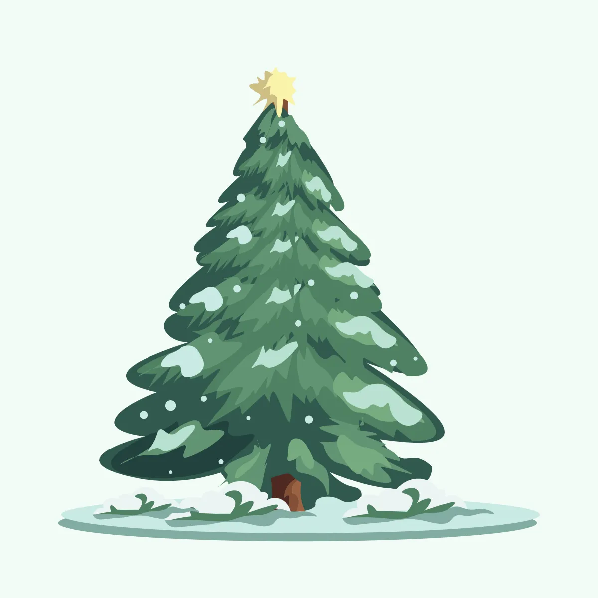 Free Snowy Christmas Tree Clipart Template to Edit Online