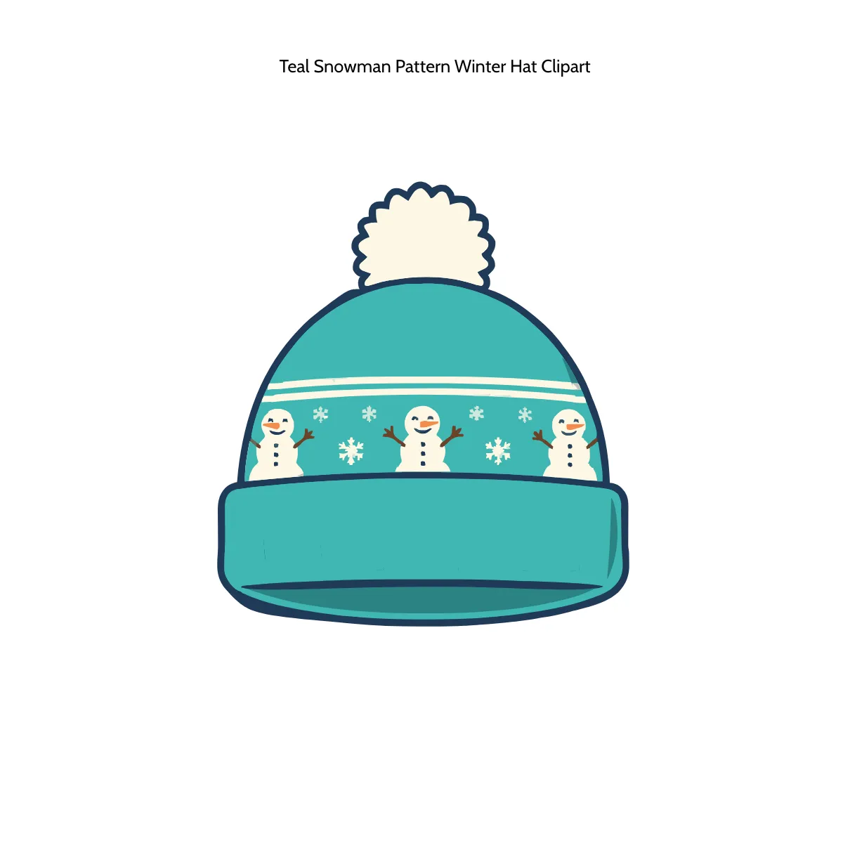 Teal Snowman Pattern Winter Hat Clipart Teal Snowman Pattern Winter Hat Clipart