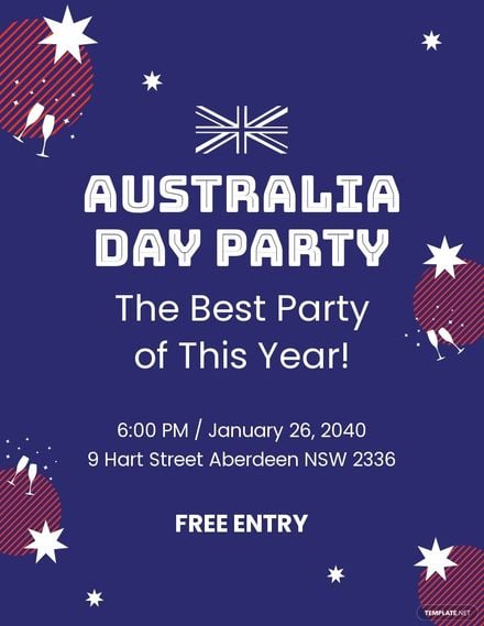 Australia Day Party Flyer Template