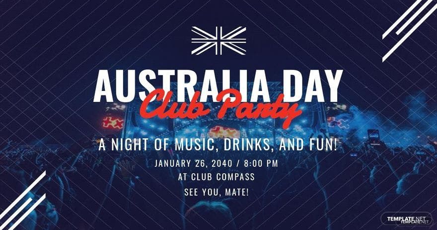Australia Day Club Facebook Post Template