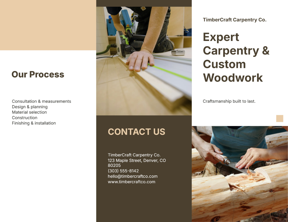 Free Carpenter Tri-Fold Brochure Template to Edit Online