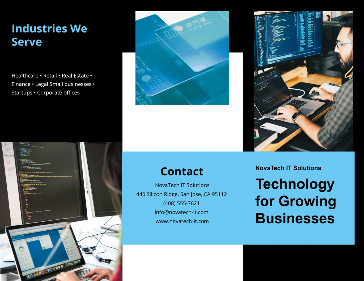 Free Tri-Fold Modern IT Brochure Template to Edit Online