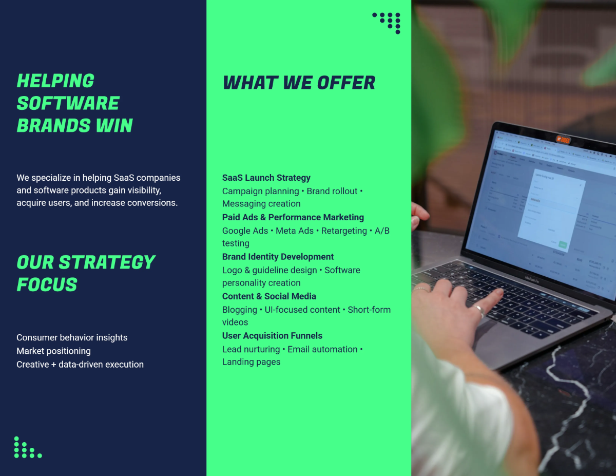 Free Tri-Fold Software Marketing Brochure Template to Edit Online