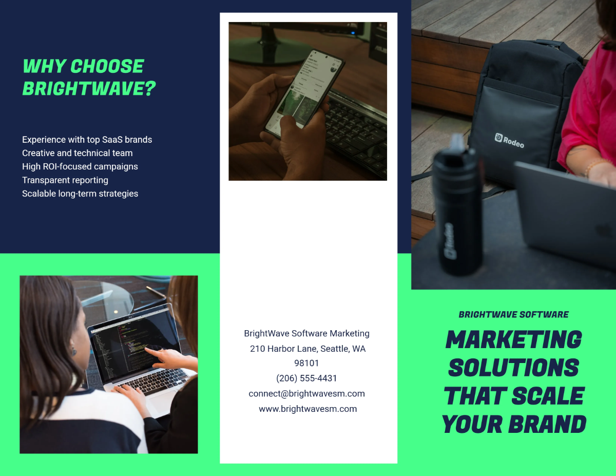 Free Tri-Fold Software Marketing Brochure Template to Edit Online