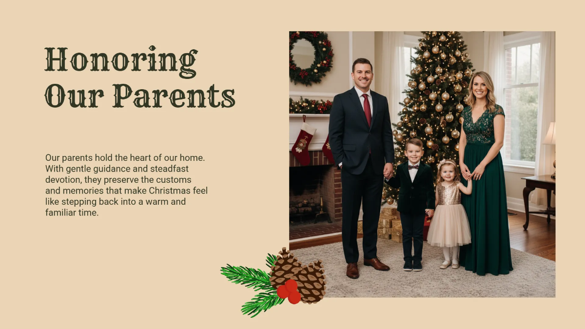 Free Vintage Christmas Presentation Template to Edit Online