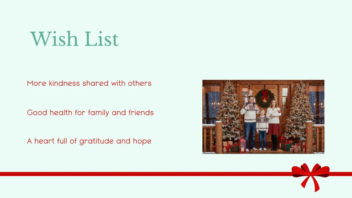 Free Xmas Wish List Presentation Template to Edit Online