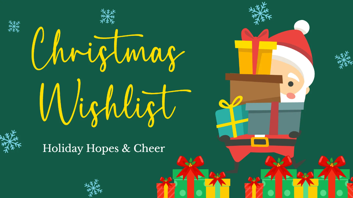 Free Xmas Wish List Presentation Template to Edit Online