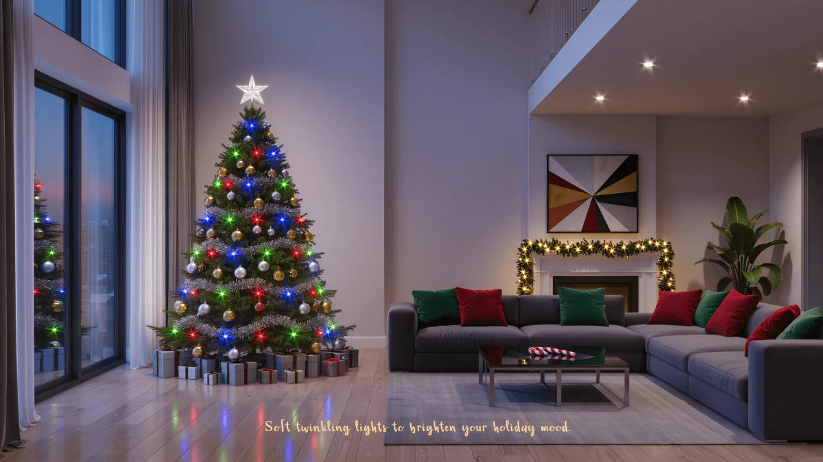 Free Christmas Tree Lights Background Template to Edit Online