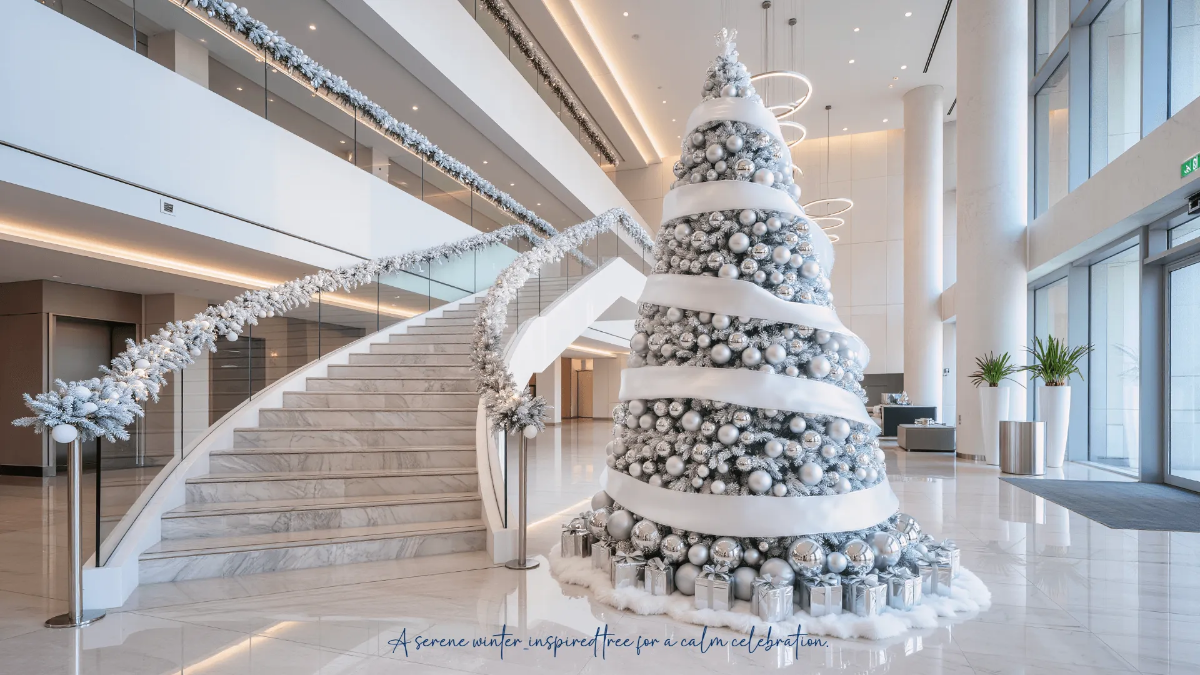 Free White Christmas Tree Background Template to Edit Online