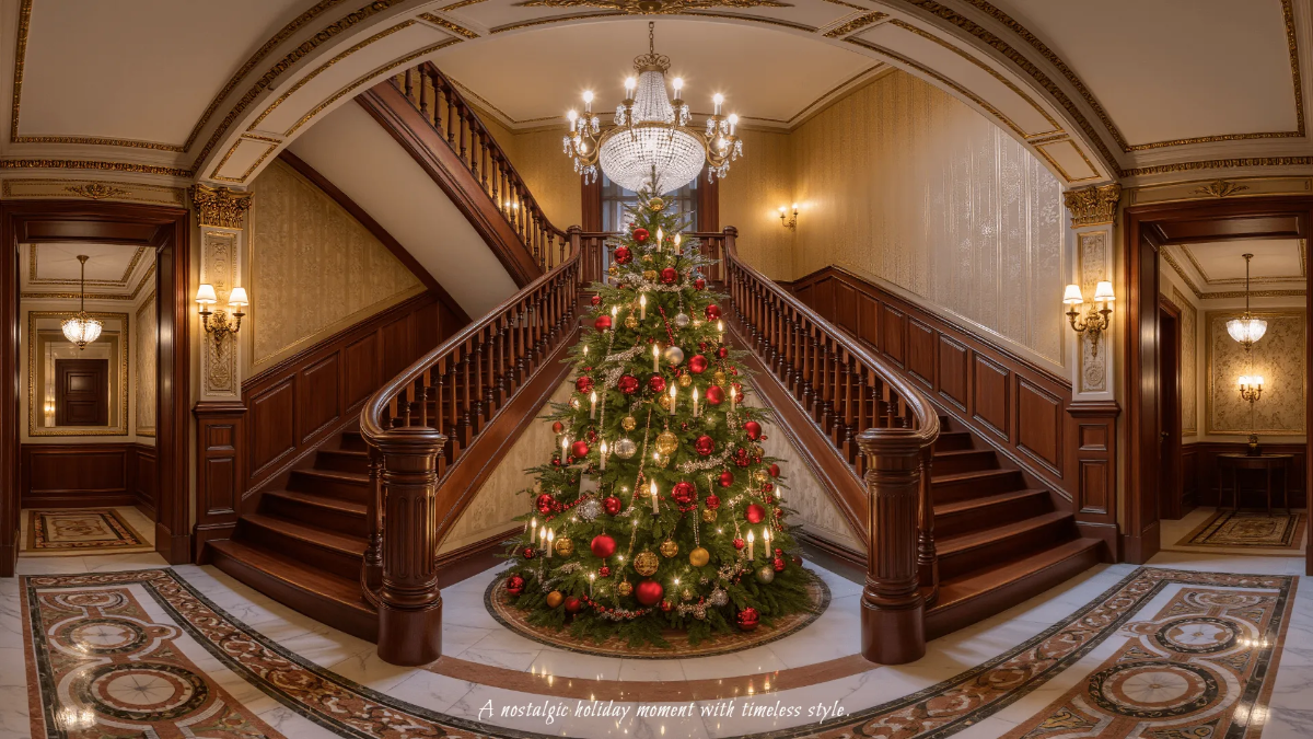 Free Vintage Christmas Tree Background Template to Edit Online