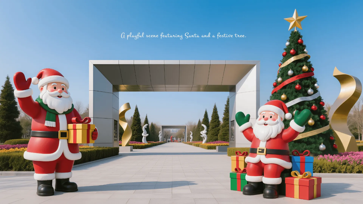 Free Santa Christmas Tree Background Template to Edit Online